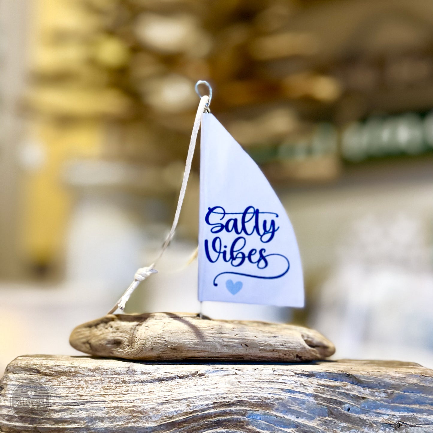 Custom Nautical Sailboat Favors 4"-6" - 6 Driftwood Sailboat Favors with Custom Sails