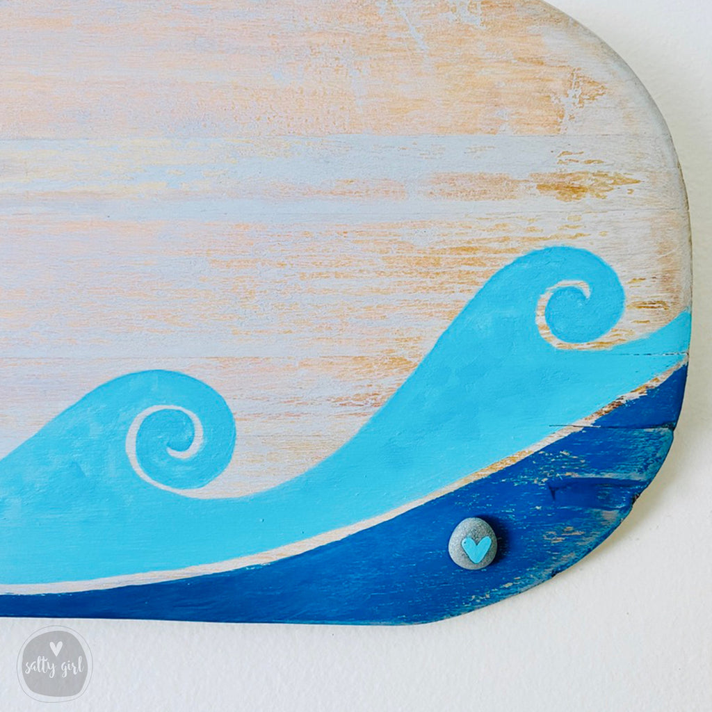 Antique Boat Oar with Custom Graphics - 6 FT Hand-Painted Boat Oar - Nautical Wall Art