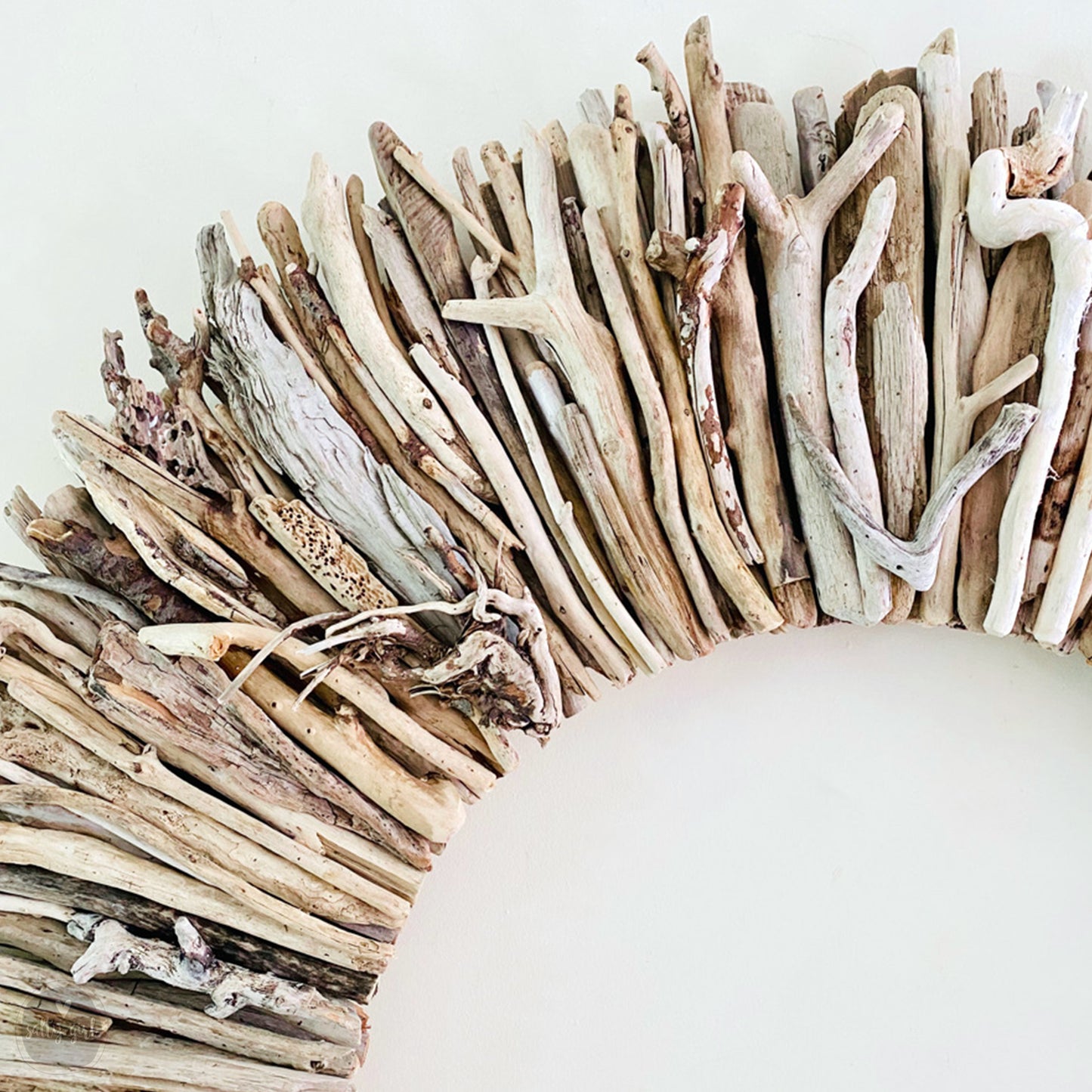 Sun Bleached Driftwood Wreath - 24"  - Wall Decor by Maine Artist Cherie Herne