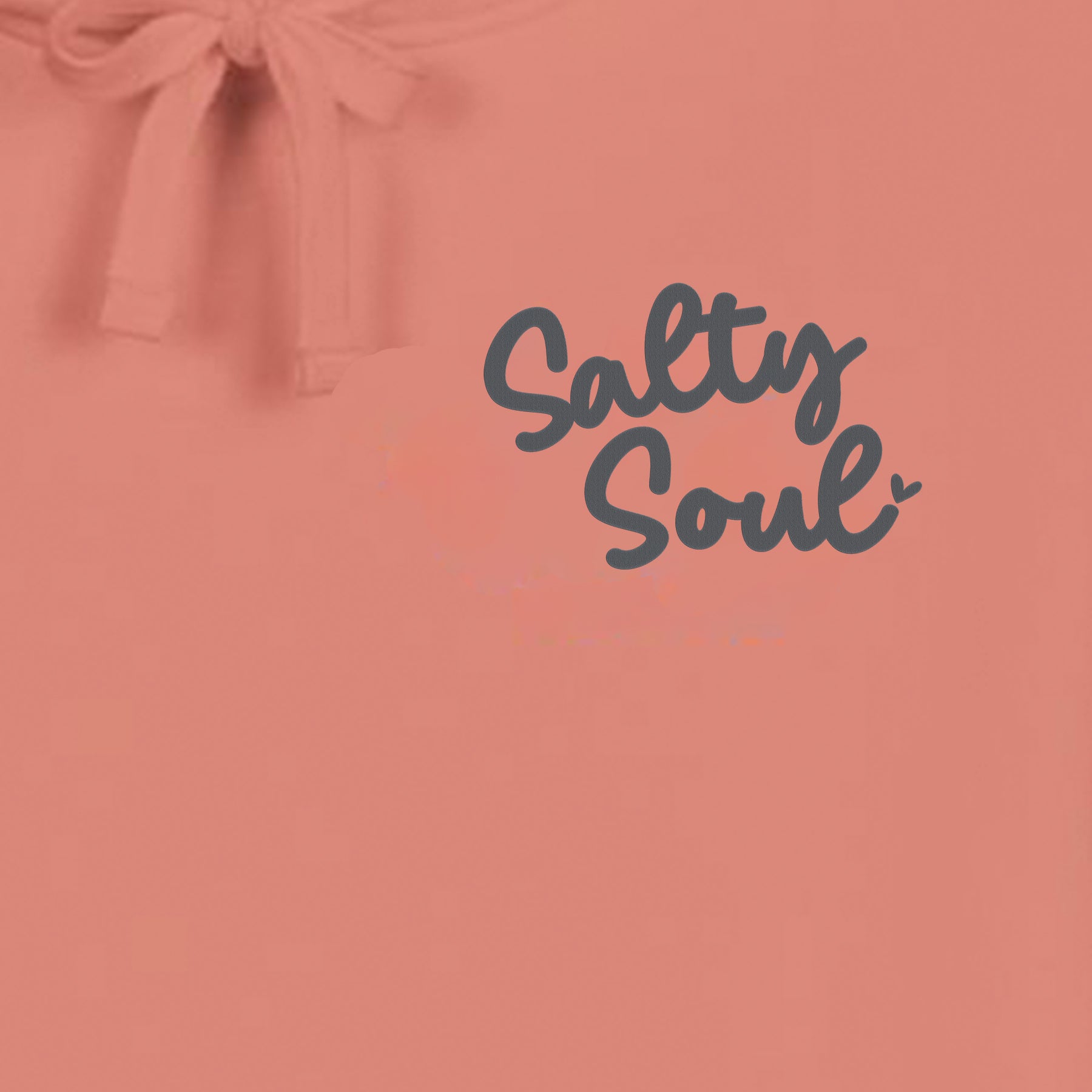 Salty Soul Embroidered Long Fleece Hoodie – Cozy Pullover With Adjustable Hood & Kangaroo Pocket