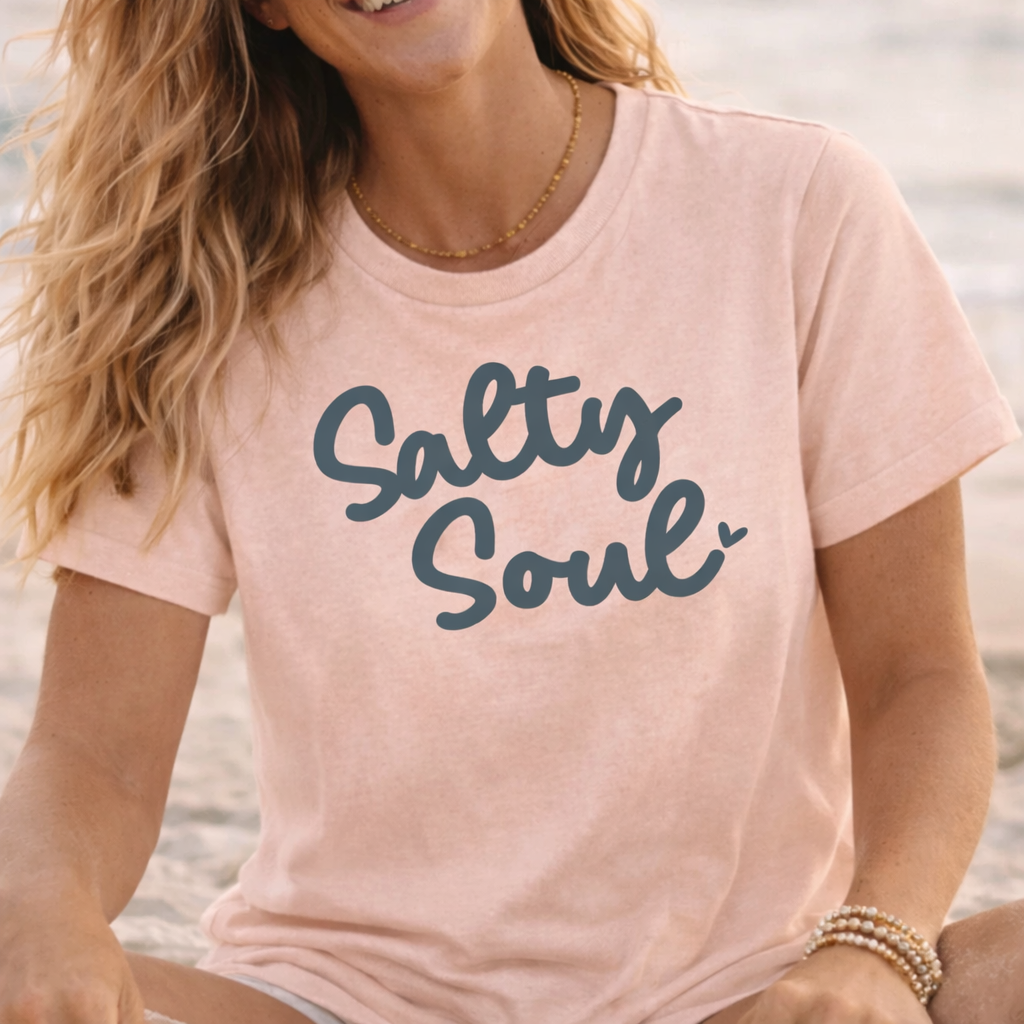 Breathable Salty Soul Cotton T Shirt – Lightweight Summer Casual Tee With Crew Neck
