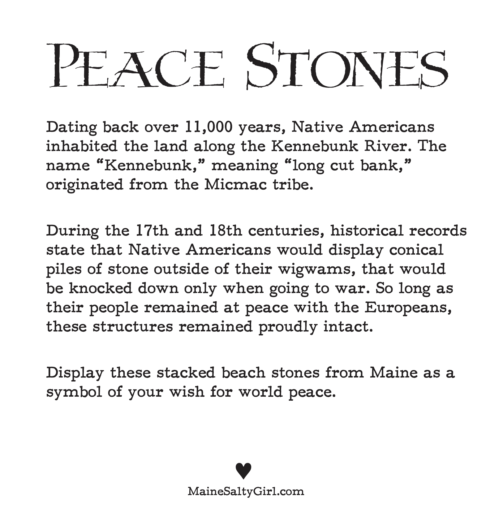 Stacked Beach Stone Cairn - 4 Stacking Peace Stones