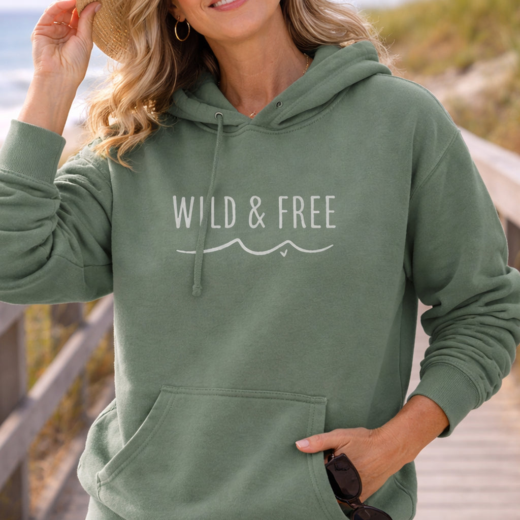 Coastal Hoodie – Wild And Free Beach Pullover | Embroidered Design