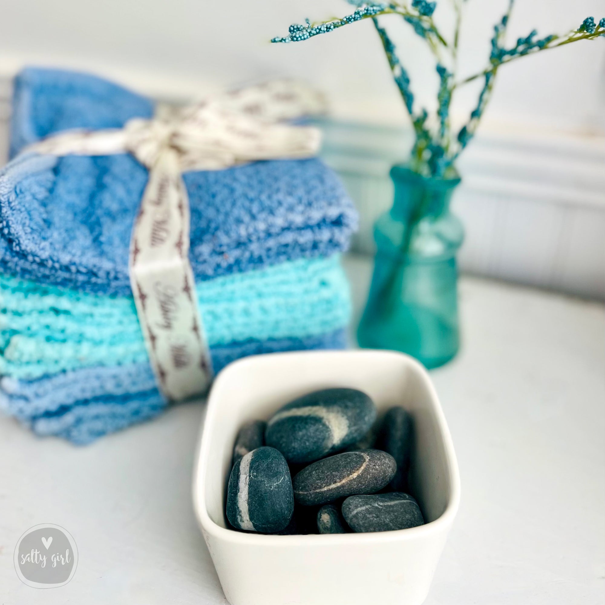 Wishing Stones 1.25-1.75 inch - Maine Wishing Rocks with White Ring