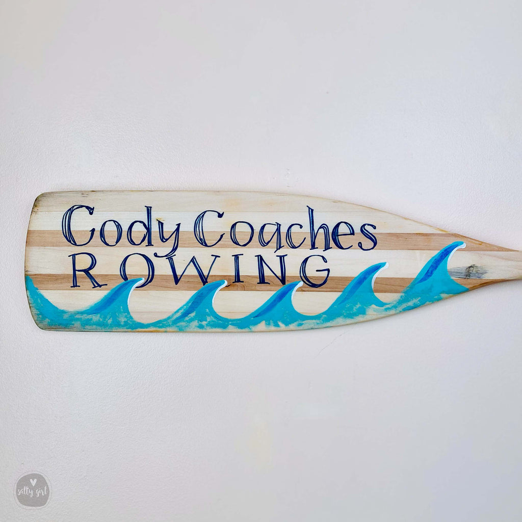 Antique Boat Oar with Custom Graphics - 6 FT Hand-Painted Boat Oar - Nautical Wall Art