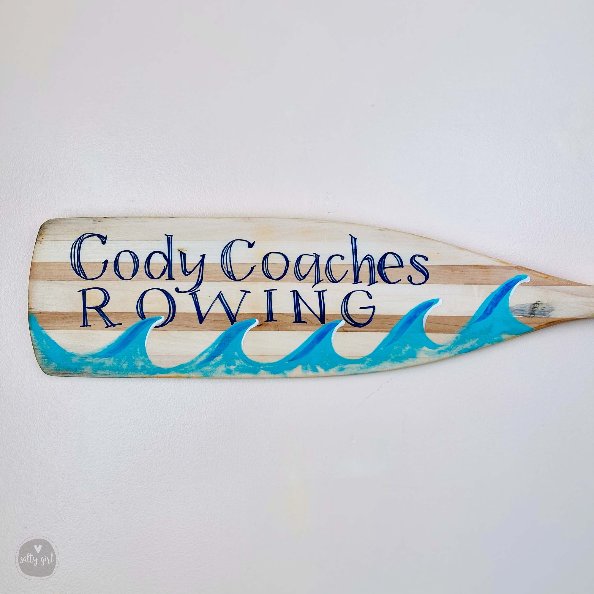 Antique Boat Oar with Custom Graphics - 6 FT Hand-Painted Boat Oar - Nautical Wall Art