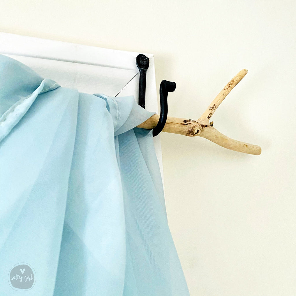 Extra Long Curtain Rods (9-12 FT) – Handcrafted Driftwood Rods for Coastal Window Treatment