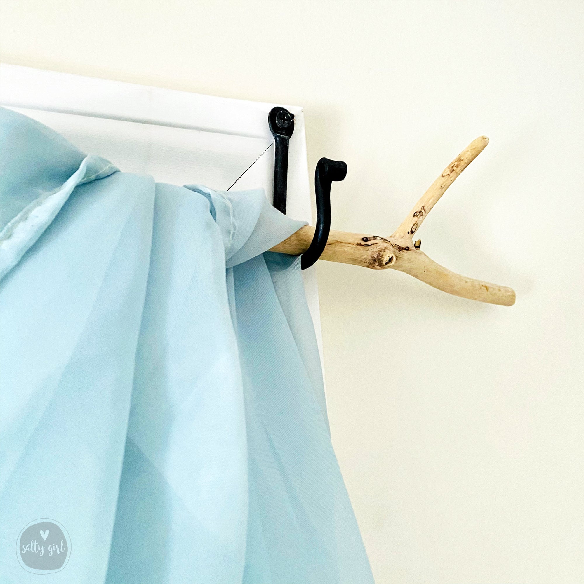 Extra Long Curtain Rods (9-12 FT) – Handcrafted Driftwood Rods for Coastal Window Treatment