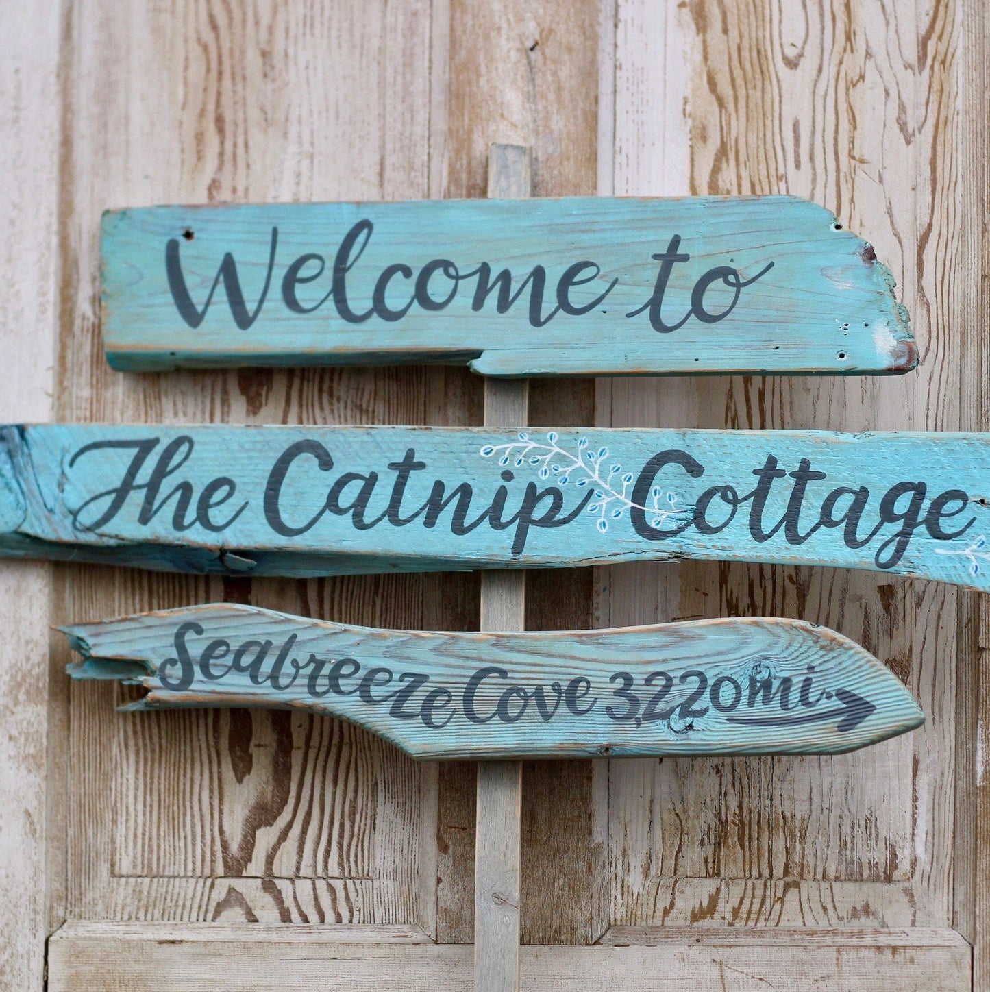 Handcrafted Driftwood Wedding Signs | 3 Tier Sign | Custom Rustic Event & Garden Directional Signs