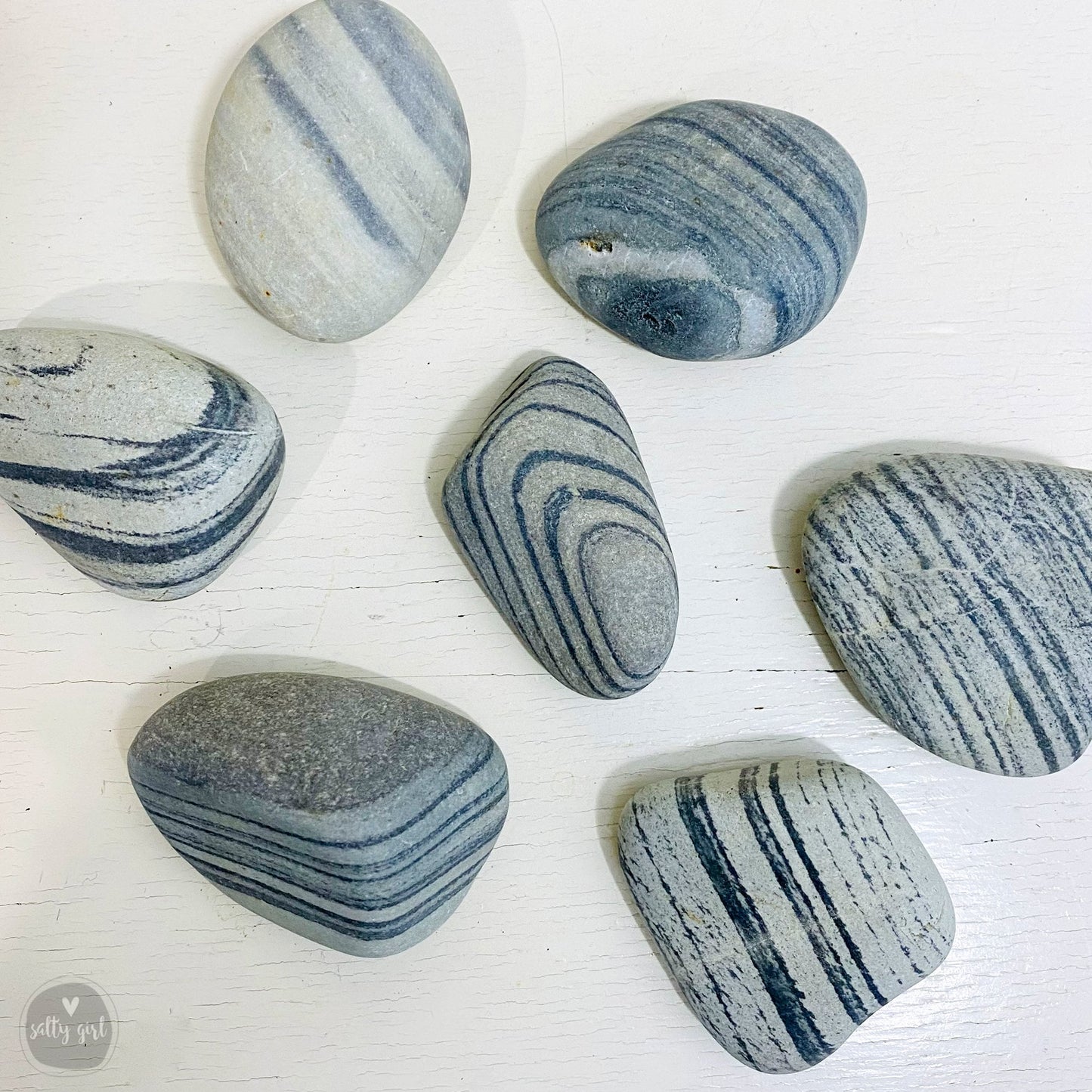 7 Striped Beach Stones