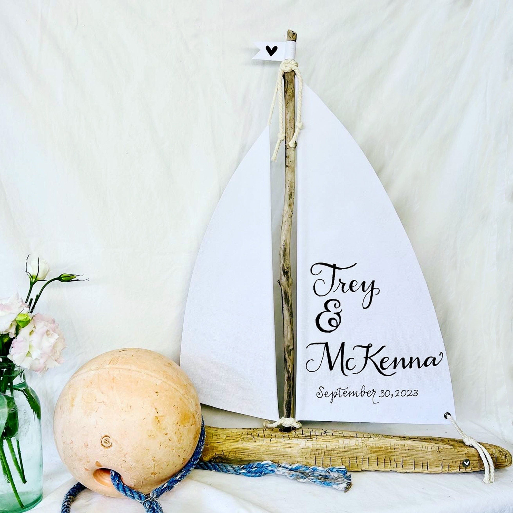 Sailboat Centerpiece - 29" Nautical Centerpiece - Driftwood Wedding Table Sailboat
