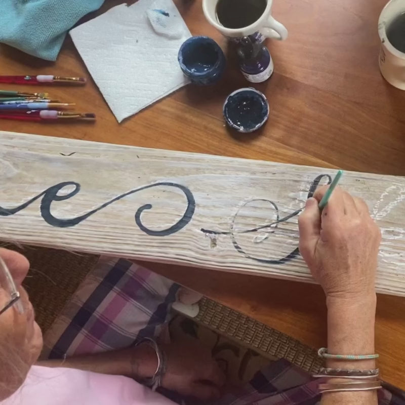 Custom Double Driftwood Sign - Personalized Established House Sign with Fishing Rope Hanger - Coastal Themed House Sign