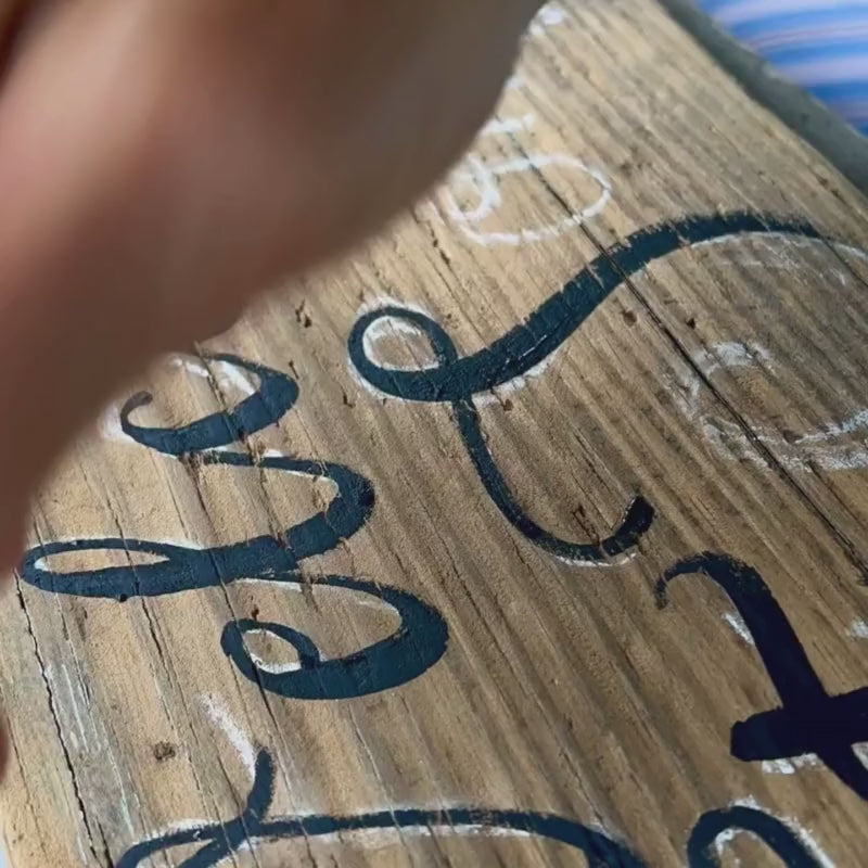 Personalized Coastal Wedding Signs | Custom Driftwood Signs on Post