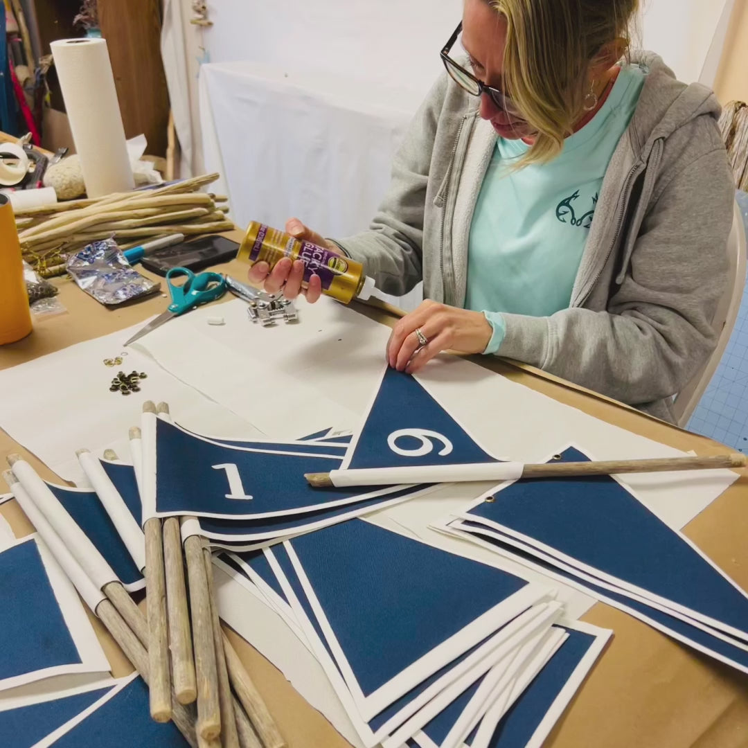 Making custom pennant flags for table centerpieces