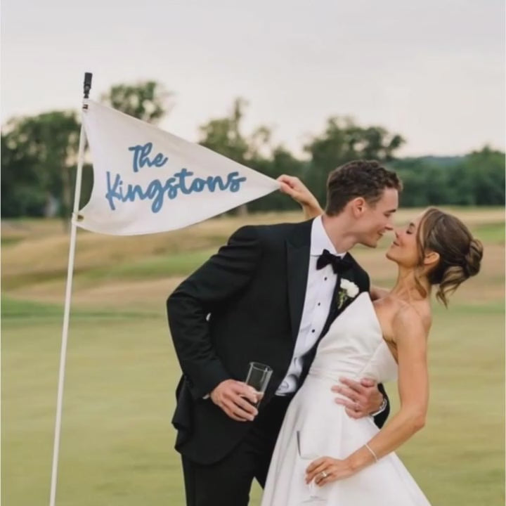 Custom Wedding Pennant – Personalized Wedding Banner | Hand-Sewn Cotton Flag