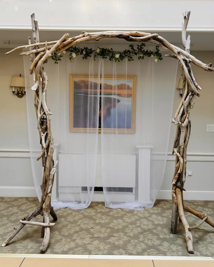 Beach Driftwood Wedding Arch Rental - Coastal New England Decor
