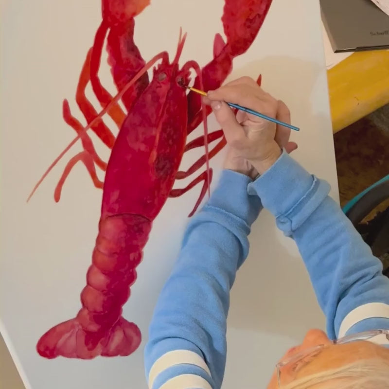 Coastal Driftwood Wall Art - Summer Cottage Sign - "If you are lucky enough to live by the sea" - Oversized Beach Themed Wall Art - Lobster Sign