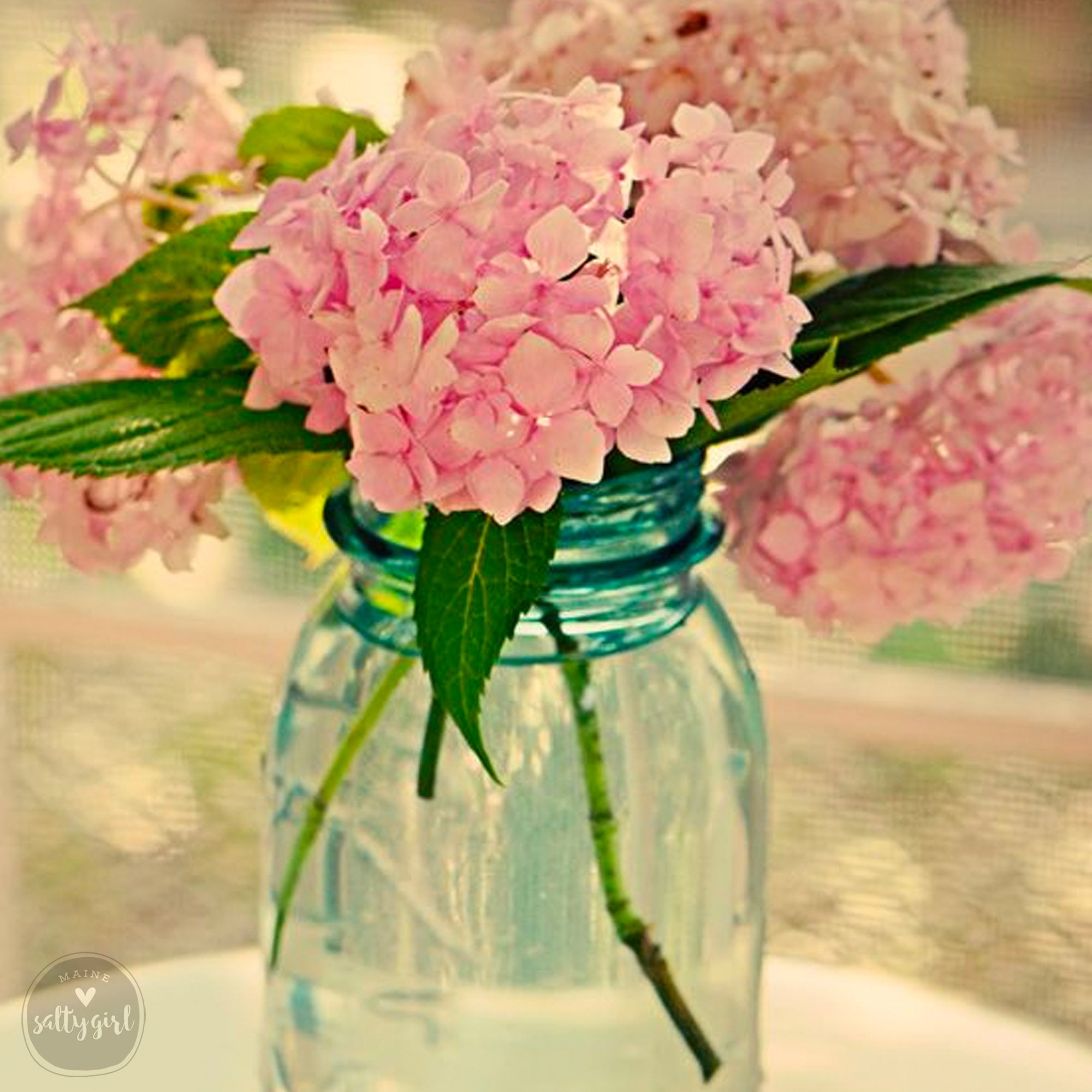 a vase filled with pink flowers on top of a table