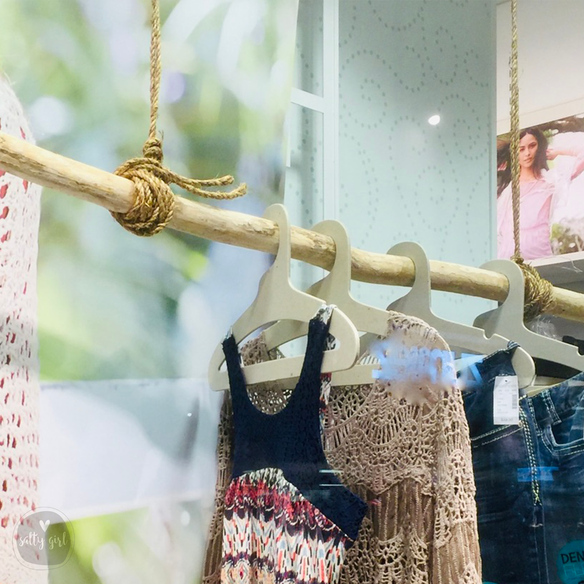 Driftwood Branch Clothes Rack | 36-72" Eco-Friendly Coastal Style Hanger