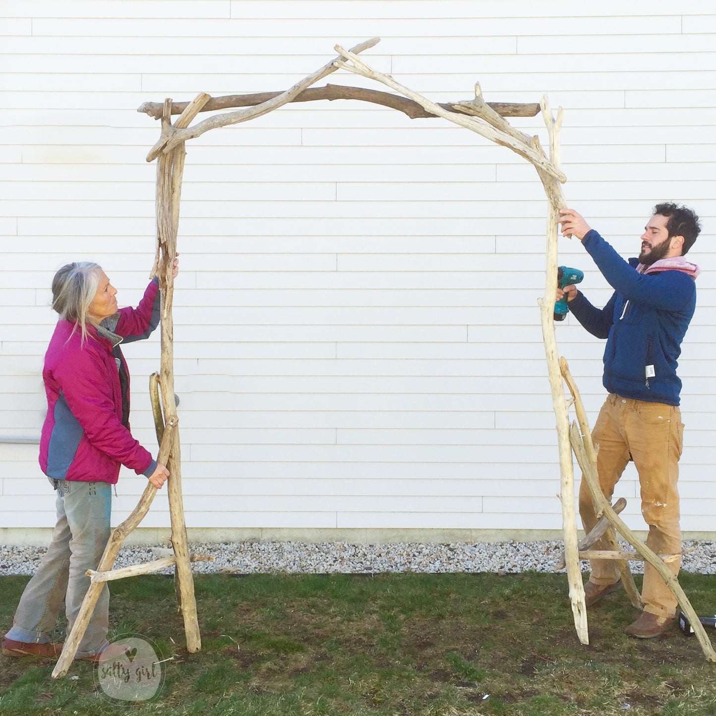 Rustic Driftwood Wedding Arch - Budget-Friendly and Easy Assembly