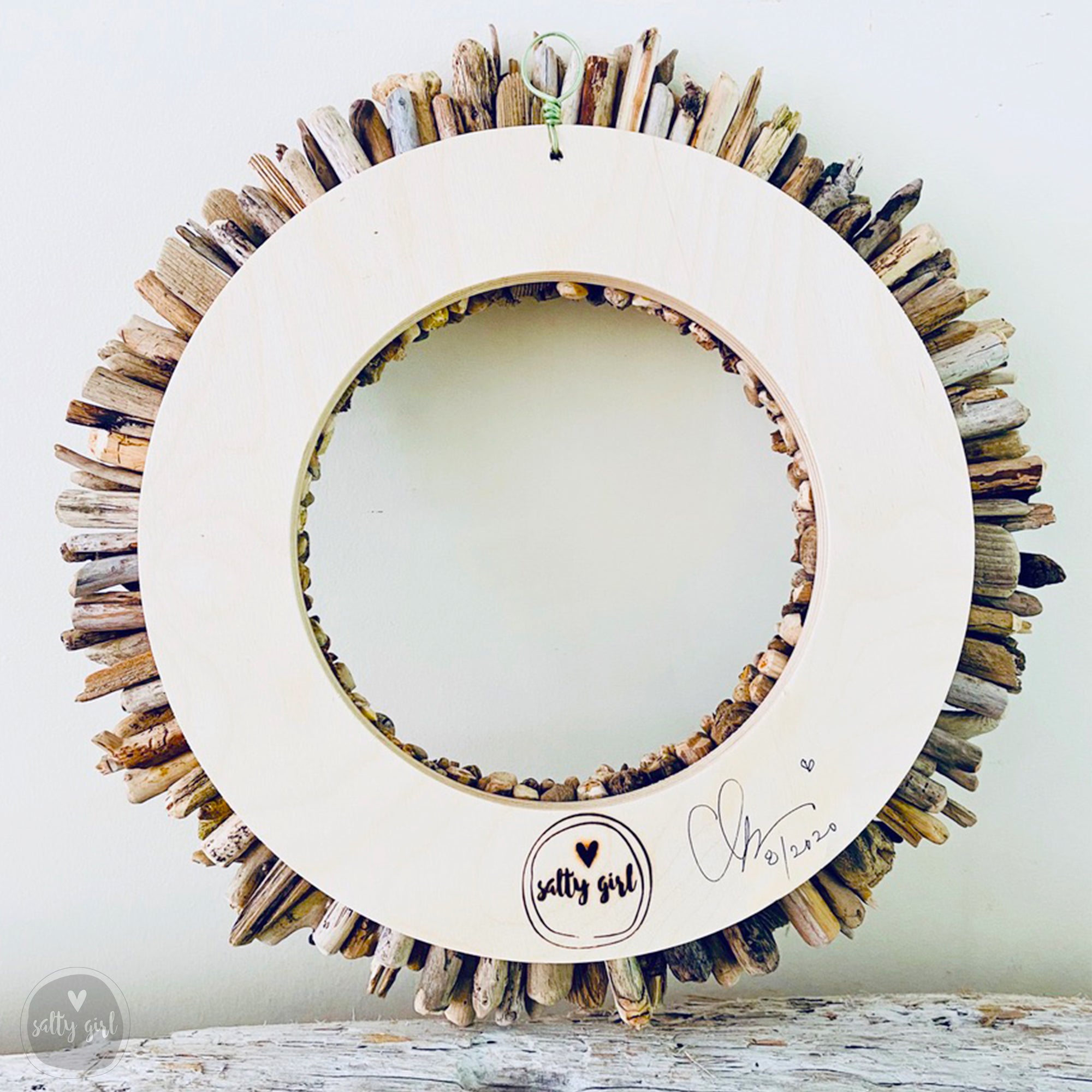 Driftwood Wreath | Handmade Coastal Home Decor - Natural Wall Decor, 24" Rustic Beach Accent