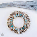 Driftwood Wreath with Shades of Aqua Sea Glass Accents - Sizes: 24" or 30"