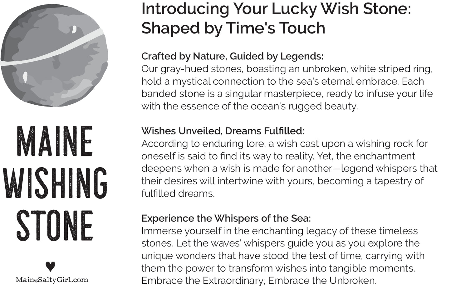 Wishing Stone Gift - 2.5-5" Lucky Maine Wish Rock
