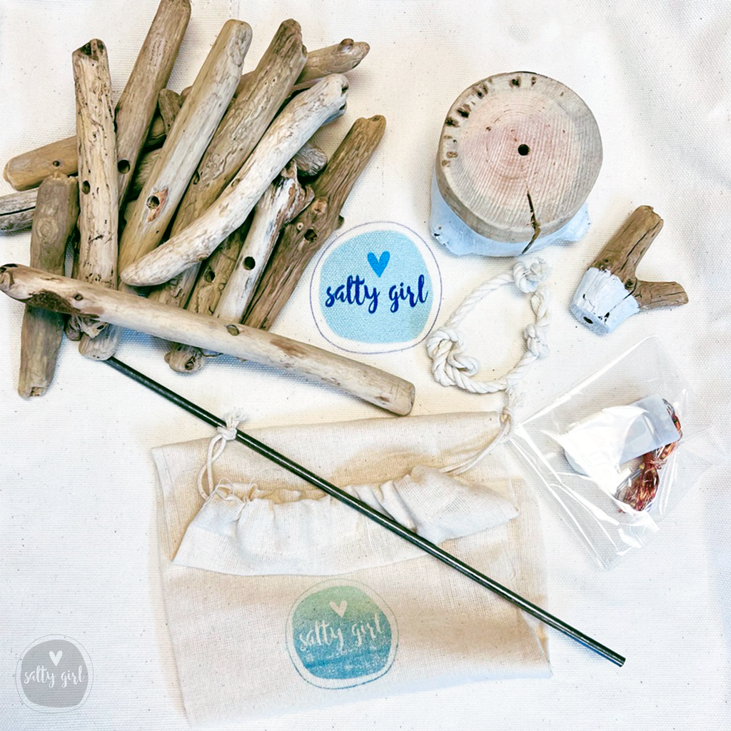 mini driftwood Christmas tree unassembled