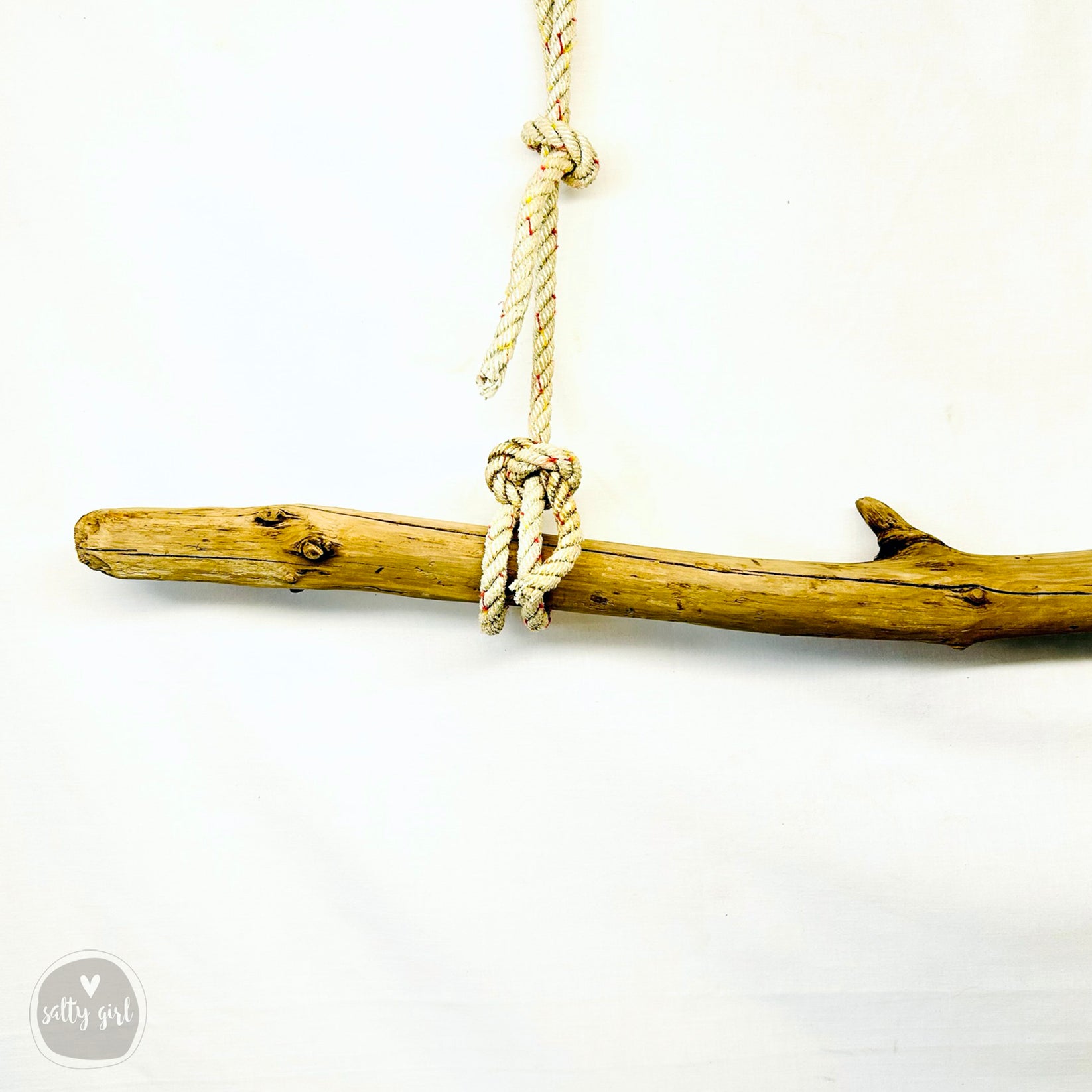 Driftwood Branch Clothes Rack 3672" Driftwood Rod with Fishing Rope