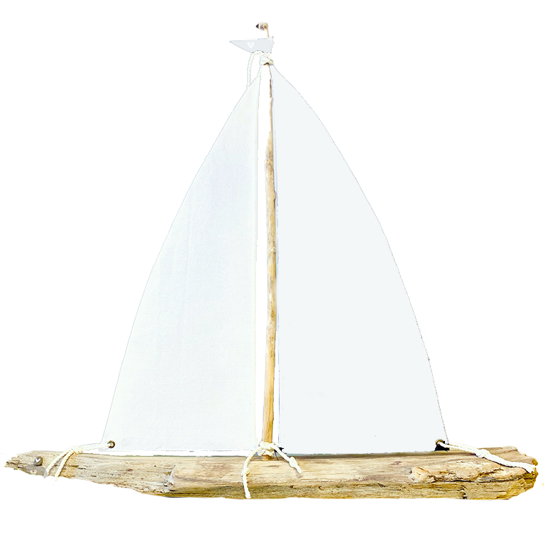 Handcrafted Driftwood Sailboat Table Numbers for Nautical Weddings