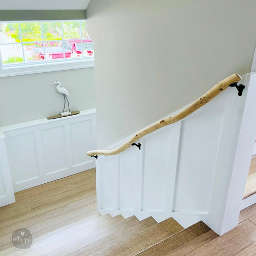 Driftwood Handrail 14-16 FT Stair Rail - Maine Salty Girl -   14-15 FT / Natural / No Hardware