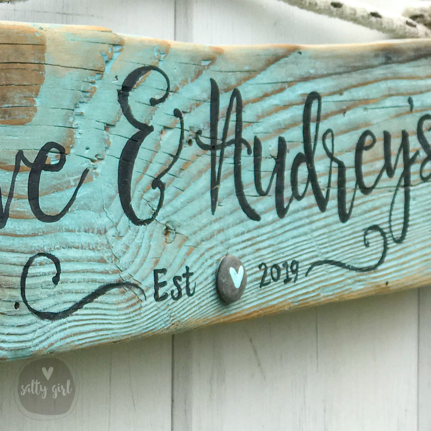 Custom Established Driftwood Sign - Personalized Sign with Fishing Rope Hanger -  Established House Sign