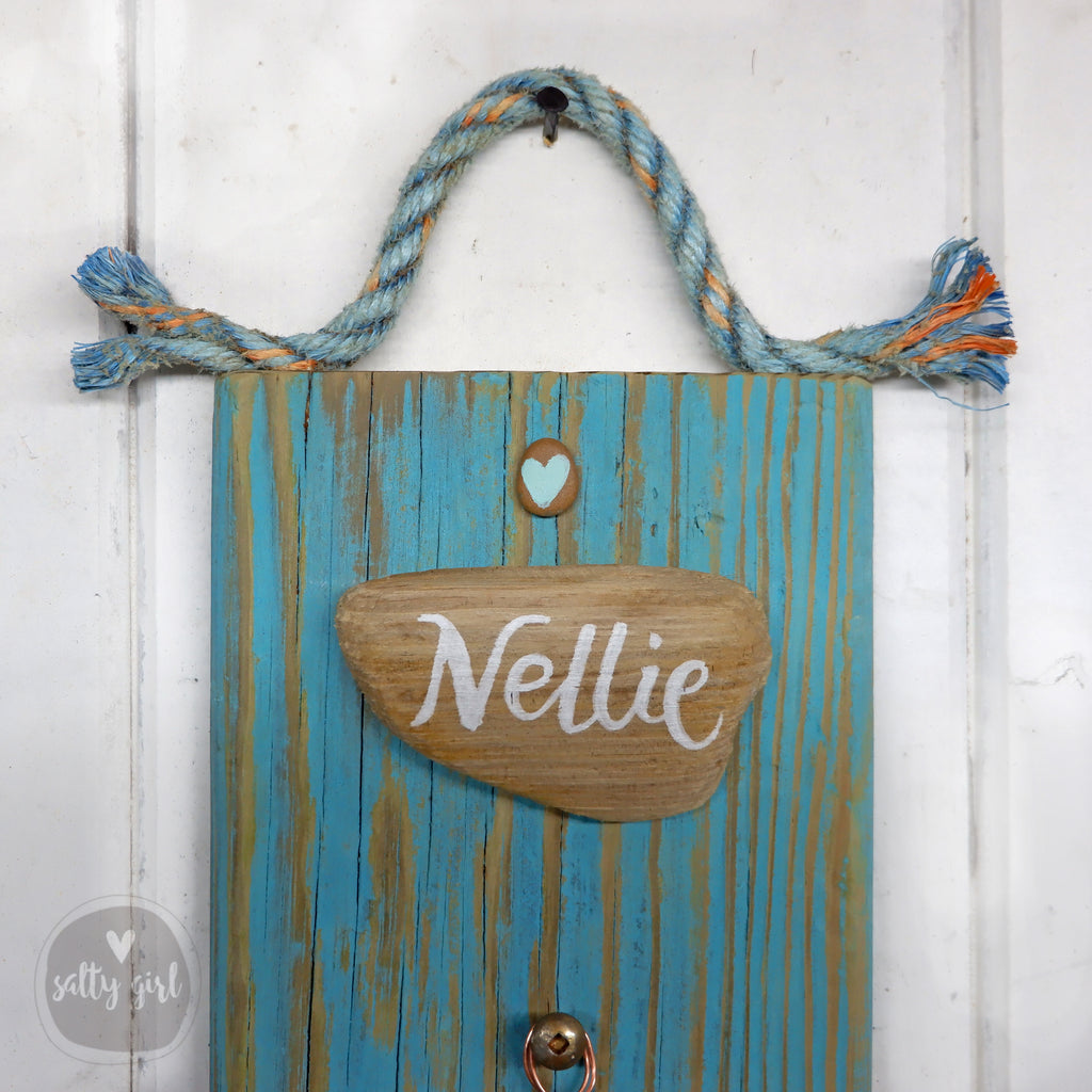 Personalized Dog Leash Holder Rack with Treat Jar