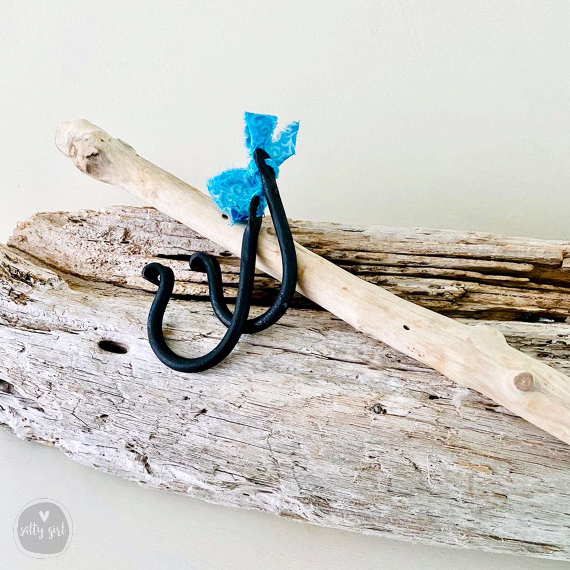 Hand-Forged Rustic Iron Hooks - 3" Decorative Curtain Rod Brackets