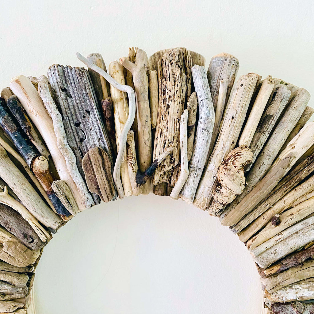 Driftwood Wreath with Unique Natural Accents - Sizes 12"-16"-20”