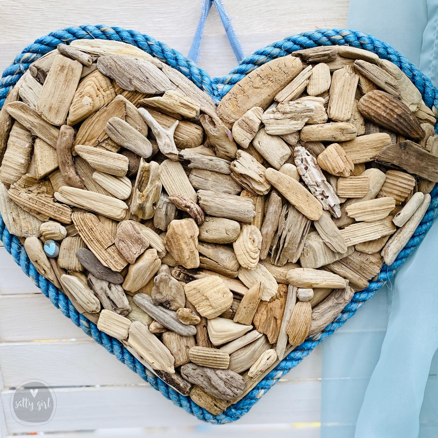 Driftwood Heart Wall Decor with Rope Frame - 14x14" or 20x20"