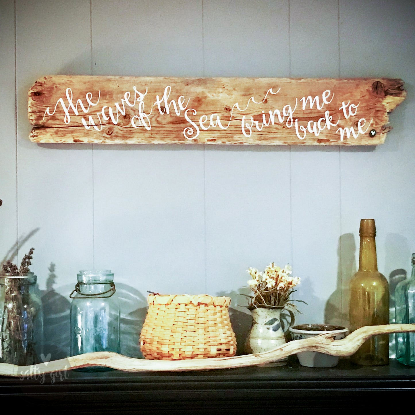 Large Custom Driftwood Sign with Rope Hanger - 3 - 4 Foot Personalized Headboard Sign - Large Coastal Wall Art