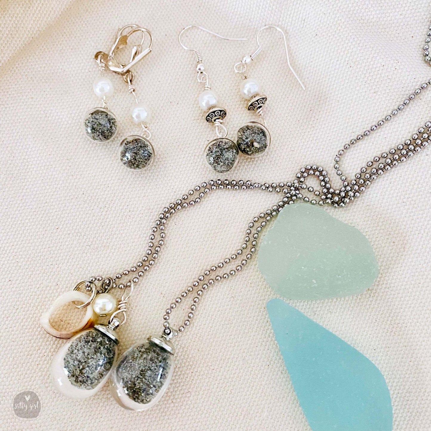 Beach Sand Jewelry - Maine Beach Sand Necklace & Earrings