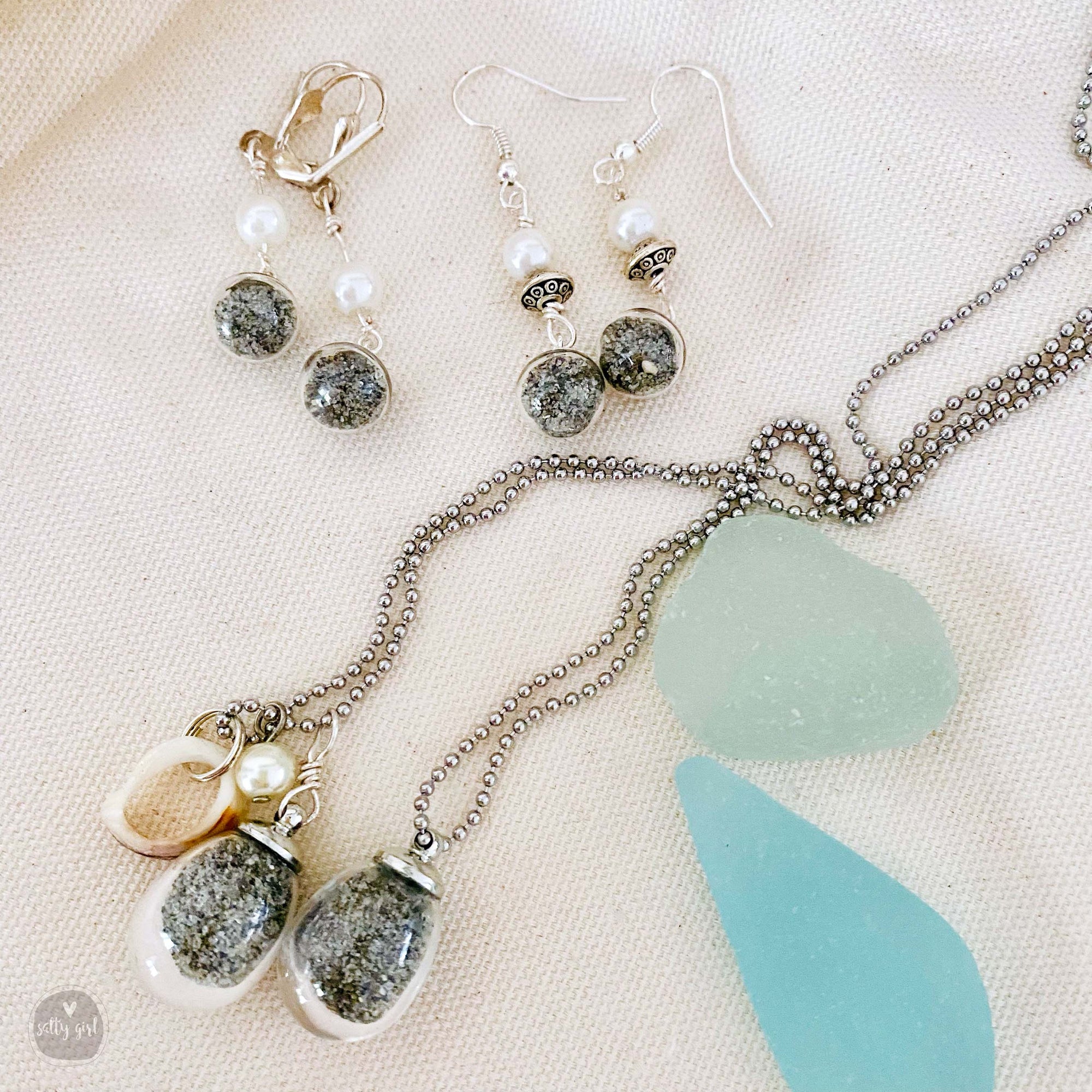 Beach Sand Jewelry - Maine Beach Sand Necklace & Earrings