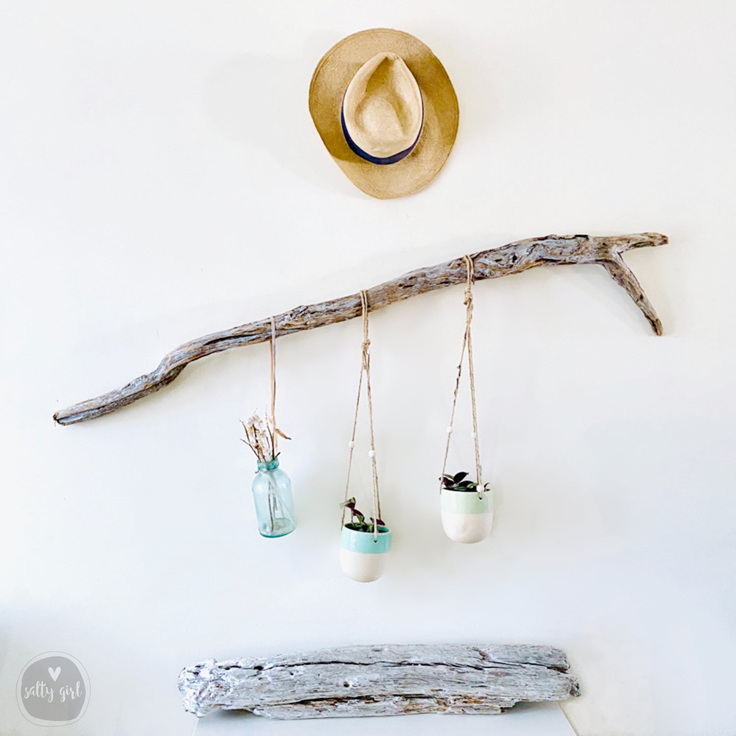 Driftwood Curvy Branch for Coastal Wall Decor