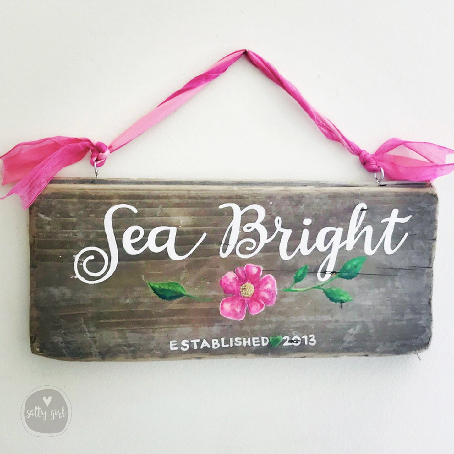 Personalized Driftwood Cottage Sign with Ribbon Hanger - Realtor Gift