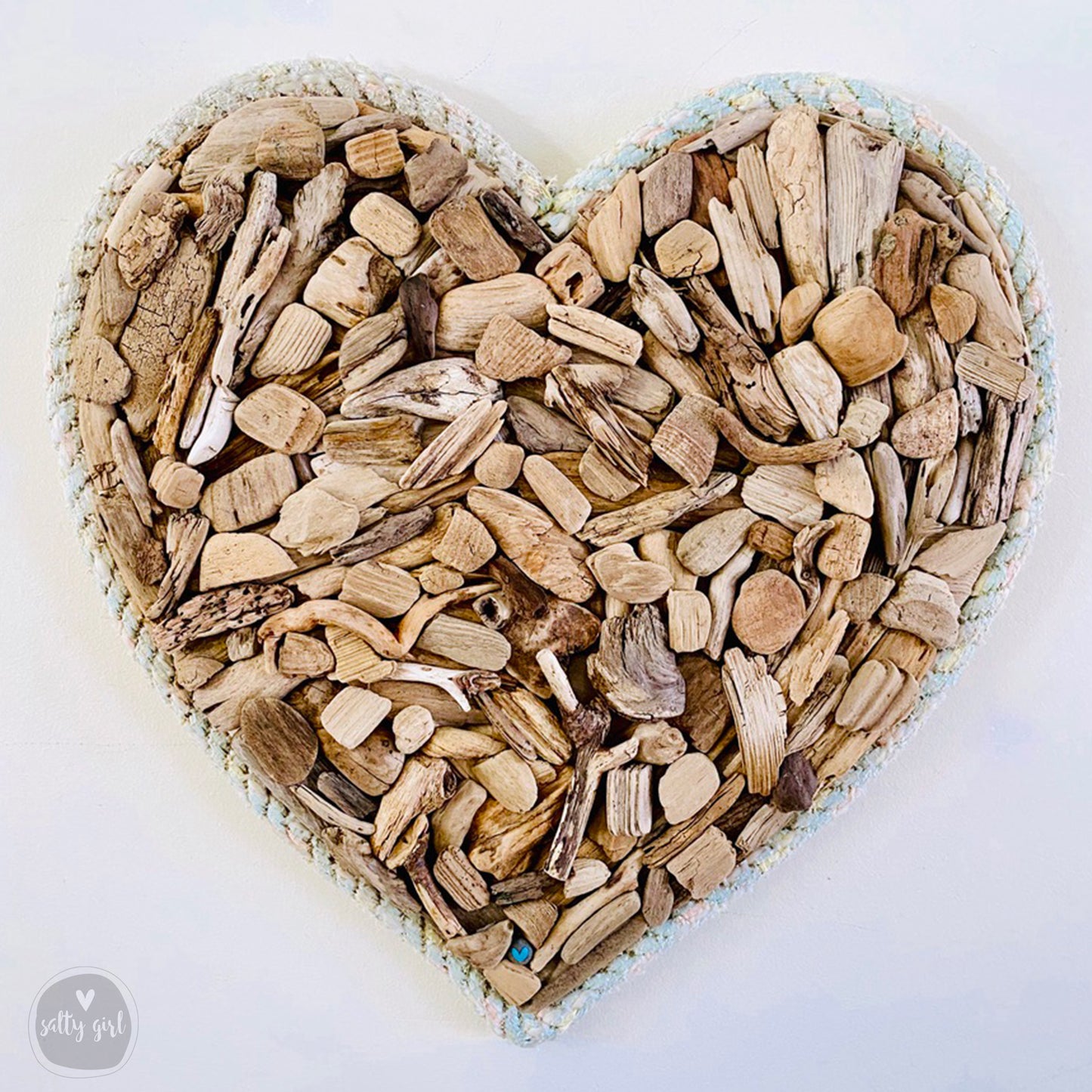 Driftwood Heart Wall Decor with Rope Frame - 14x14" or 20x20"