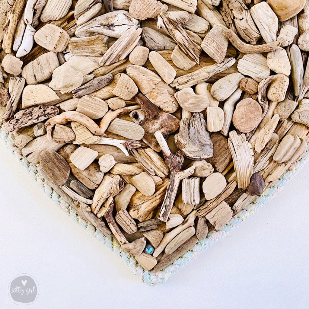 Driftwood Heart Wall Decor with Rope Frame - 14x14" or 20x20"