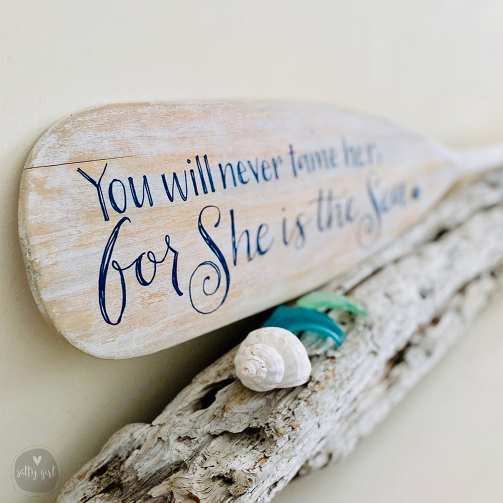 Custom Painted Antique Boat Oar - Nautical Wall Art