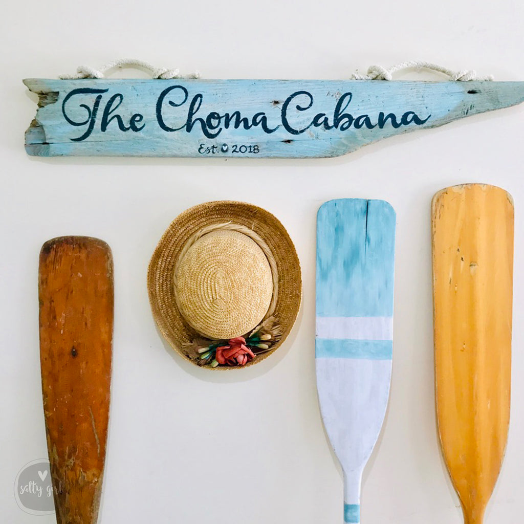 Custom Driftwood Sign with Double Hanger - Personalized Sign with Fishing Rope Hanger - Beach Themed Wall Art
