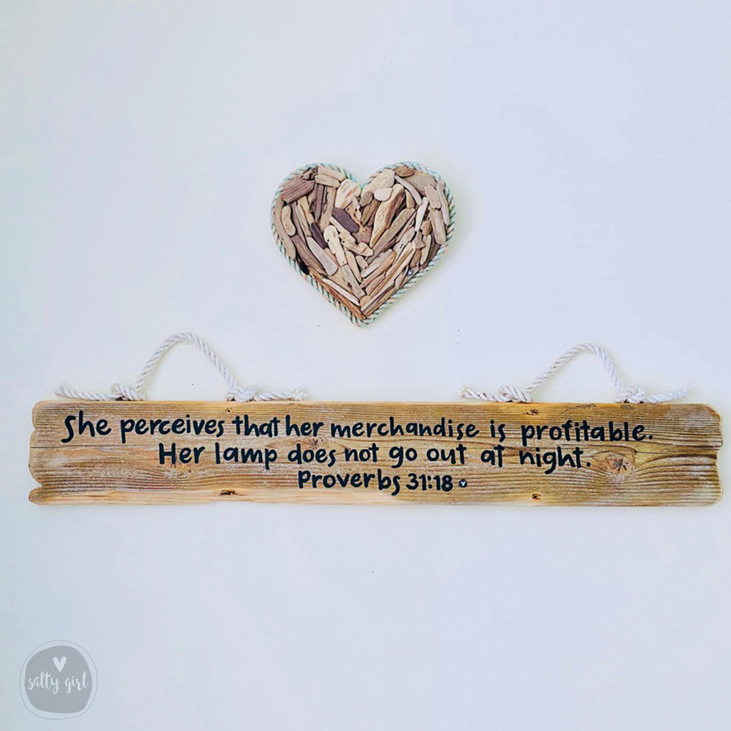 Driftwood Heart Wall Decor with Rope Frame - 14x14" or 20x20"