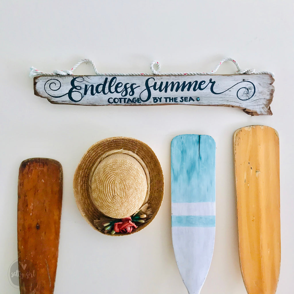 Custom Driftwood Sign with Double Hanger - Personalized Sign with Fishing Rope Hanger - Beach Themed Wall Art