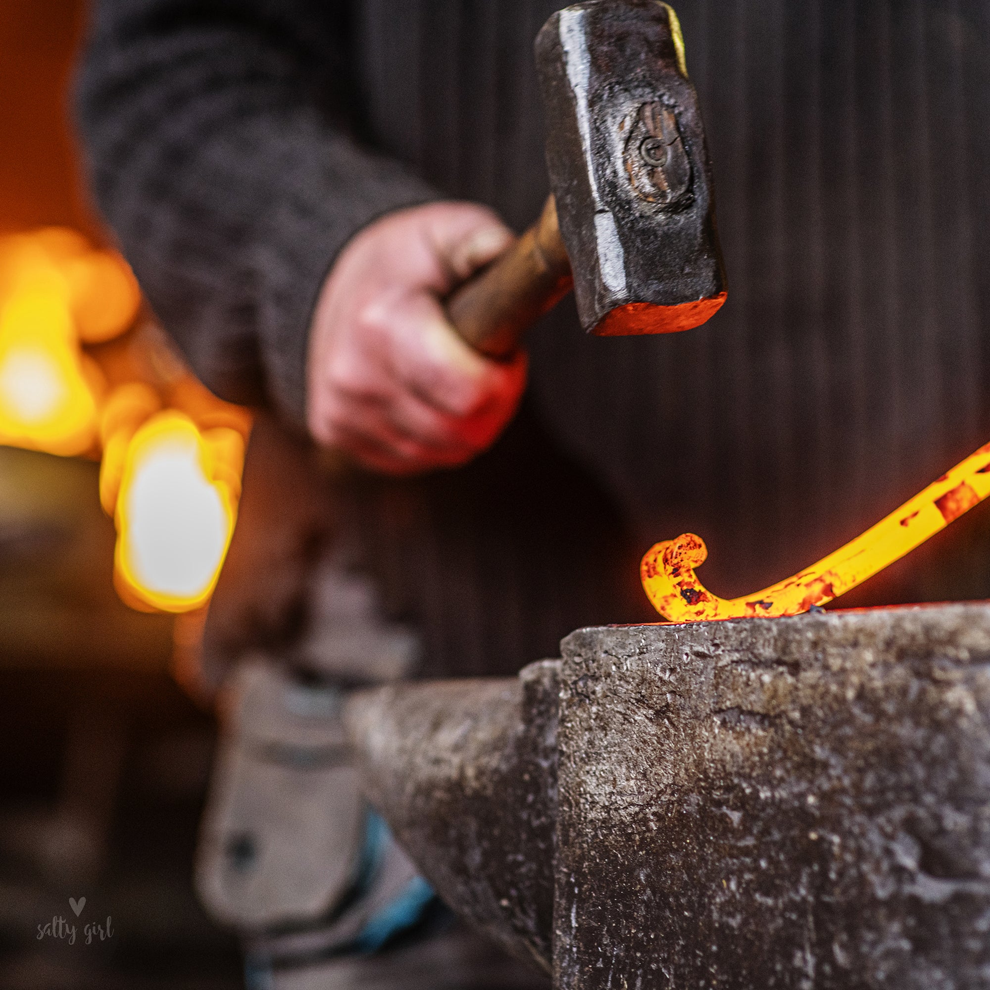 Hand-Forged Rustic Iron Hooks - 3" Decorative Curtain Rod Brackets