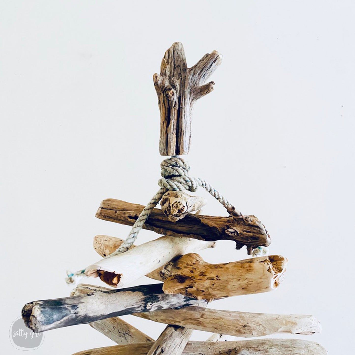 Driftwood Christmas Tree with driftwood tree topper