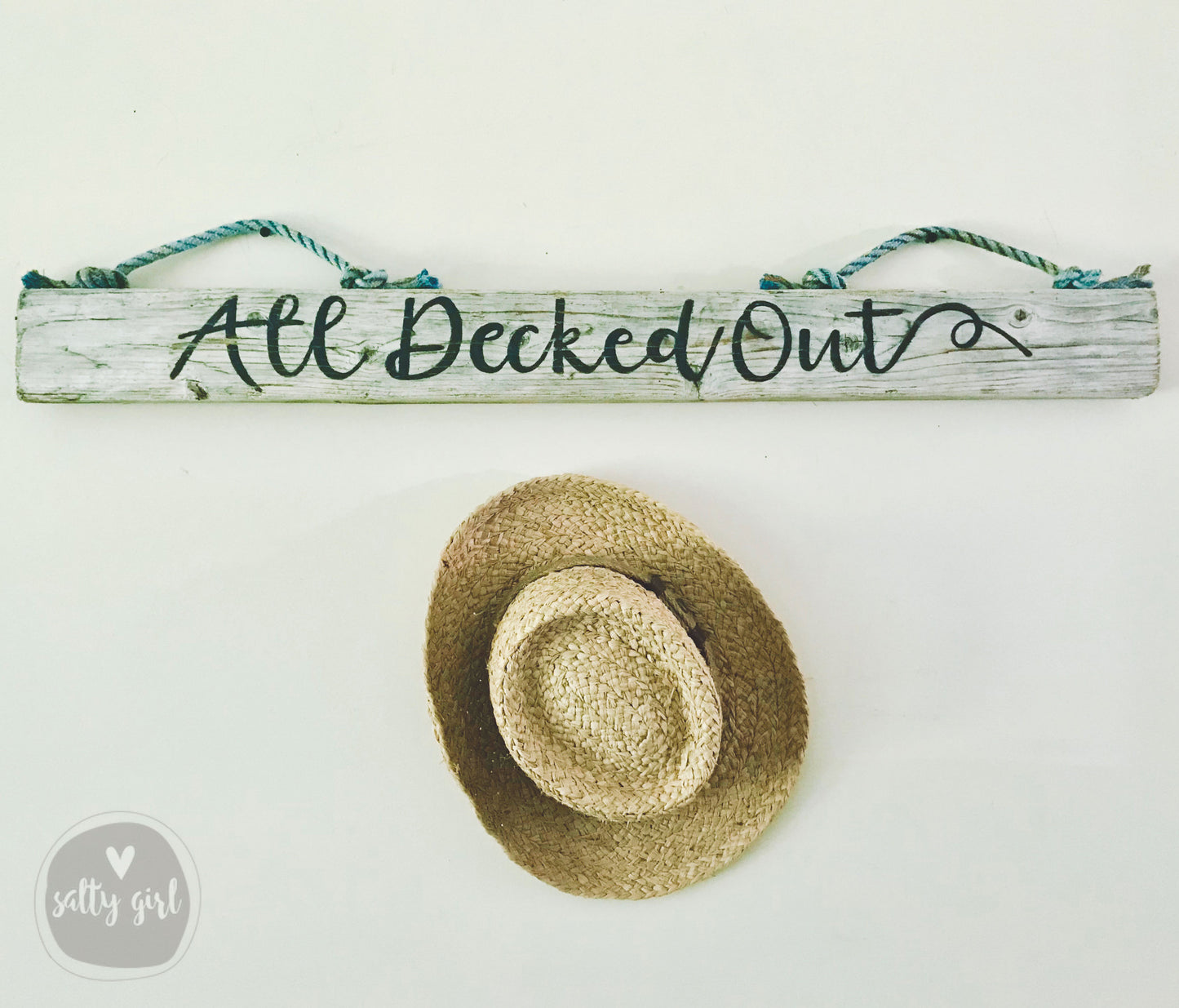 Custom Driftwood Sign - Personalized Wooden Sign with Fishing Rope Hanger - Hand Painted Wooden Sign - Coastal Decor